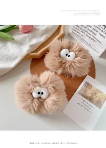 Süße flauschige große Augen Gesichtsreinigung Handgelenkband plüschige Spa Stirnbänder für Damen.