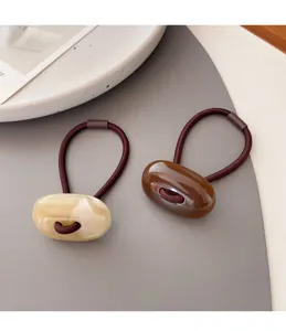 Koreaanse stijl ovale acryl haarelastiekjes set, stijlvolle paardenstaart houder voor vrouwen.