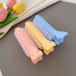 Pastellfarbene Haarwurzel Volumen Clips für Pony, praktische Lockenwickler mit Entenschnabel.