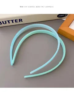 Candy color transparent plastic headband with anti-slip teeth minimalist hair accessories