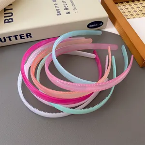 Korean Style Candy Color Transparent Headband Simple High Top Anti-Slip Plastic Resin Hair Hoop Fashion Accessory For Women
