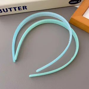 Candy color transparent plastic tooth headband set, minimalist non-slip hair accessories