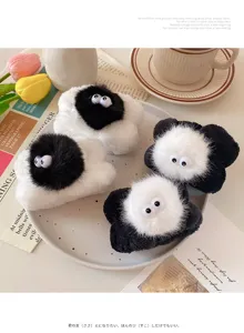 Fluffy plush face washing wristbands absorbent towel bands cute black and white bands for daily use