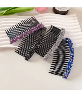 Korean style rhinestone hair comb for women, sparkling crystal hairpin teeth clip accessory.