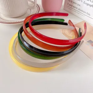 Candy color acrylic hair hoop set, anti-slip teeth design, stylish daily hair accessories for women.
