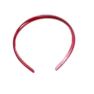 Red acrylic headband for women, non-slip teeth hair hoop, stylish daily hair accessories.