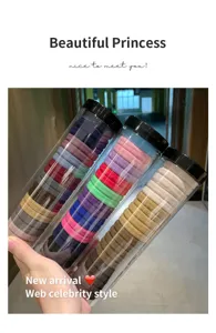 Naadloze haarelastiekjes set in transparante buizen, hoge elasticiteit haarbanden voor dames.