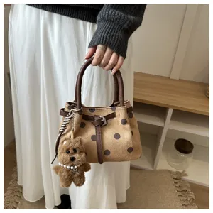 Modieuze polka dot emmertas nische ontwerp riem gesp schoudertas retro handtas voor dagelijks