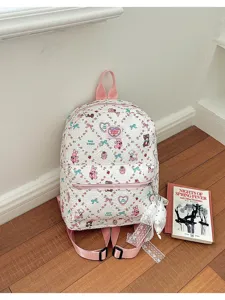 Zaino in stile giapponese carino da donna, borsa scolastica estetica con simpatici motivi di orsi.