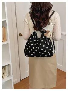 Korean style polka dot large capacity back casual back detail bag