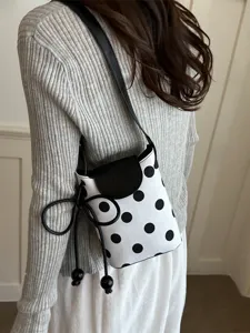 Borsa a tracolla alla moda a pois leggera piccola borsa per cellulare donna