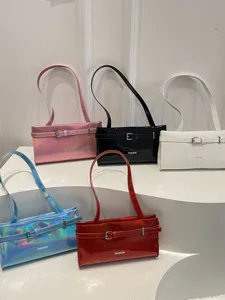 Stylish patent leather shoulder bag women underarm handbag casual trendy purse main view