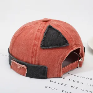 Retro gewaschene Baumwoll Docker Cap Herren Damen stylische Patchwork Mütze verstellbar