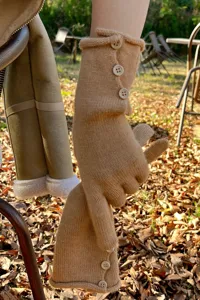 Guantes de punto cálidos de invierno para mujer con botones, suaves cómodos pantalla táctil.