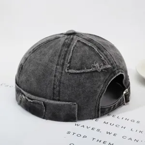Vintage gewaschene Jeans Docker Cap für Damen und Herren, trendige Patchwork Miki Mütze.