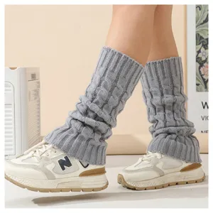 Strick Stulpen Damen Winter Zopfmuster Beinstulpen graue Wollstulpen Stiefelmanschetten Detail