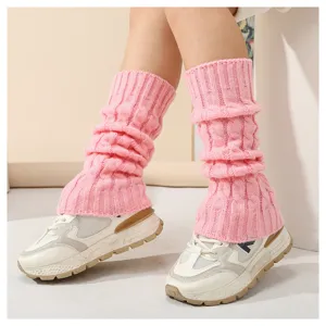 Rosa Zopfmuster Beinstulpen für Damen, weiche kuschelige warme Winter Strickstulpen.