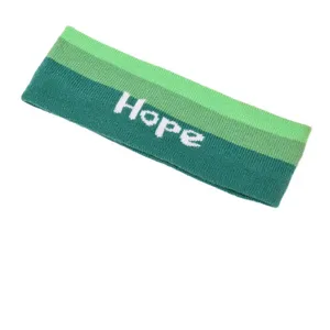 Gestreiftes Strick-Sportstirnband mit Hope-Schriftzug, elastisches breites Yoga-Haarband.