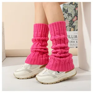 Rosa Strick Stulpen Damen Winter Zopfmuster Beinstulpen Gemuetliche Boot Cuffs Detail