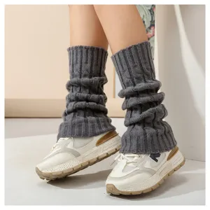 Zopfmuster Stulpen Damen Winter warme dicke Strick Stulpen Beinstulpen grau gemütlich