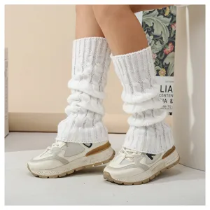Damen Winter warme Zopfmuster Beinwärmer kuschelige Stulpen stylische Boot Cover Mode Kleidung