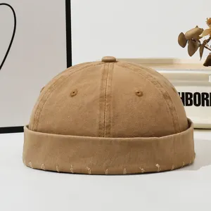 Classico cappello Docker in cotone lavato vintage stile marinaro per uomo donna