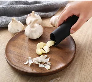 Silicone garlic peeler tube for kitchen easy garlic peeling tool black color garlic roller