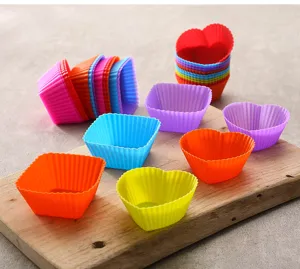 Set de moldes de silicona para magdalenas de colores para tartas gelatina repostería de cocina