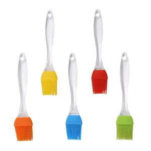 Transparent Crystal Handle Silicone Oil Brush Large Split Barbecue Brush Heat Resistant Kitchen Basting Tool For Baking