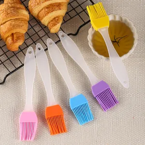 Colorful silicone basting brush for baking, pastry, and BBQ cooking, easy to clean and safe.