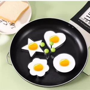 Stainless Steel Fried Egg Mold Heart Star Flower Round Omelet Maker Kitchen Cooking Tool Small Size Breakfast Mold