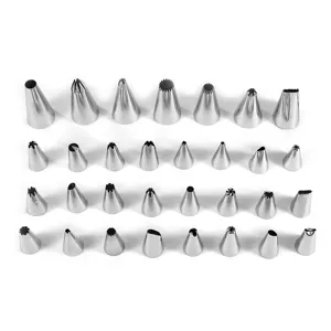 Juego de boquillas para decorar pasteles de acero inoxidable, herramientas de repostería pro.