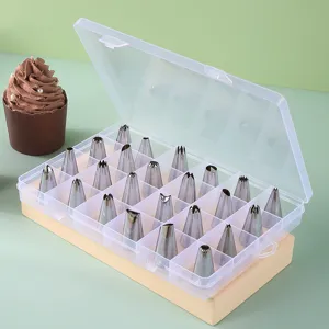 Set di Beccucci per Pasticceria in Acciaio Inossidabile Decorazione Torte Strumenti da Forno con Scatola di Immagazzinaggio