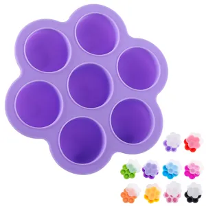 Contenitore per Alimenti per Neonati in Silicone Vaschetta per Ghiaccio a Sette Fori Forma Floreale Scatola Contenitore