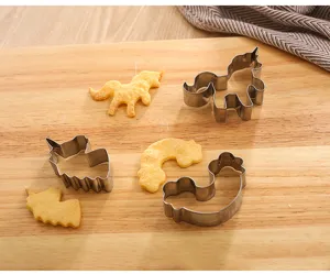 Stainless steel unicorn cookie cutter set, durable baking mold for DIY biscuits and fondant.