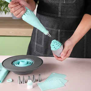 Set de manga pastelera plegable boquillas de acero inoxidable herramientas de reposteria