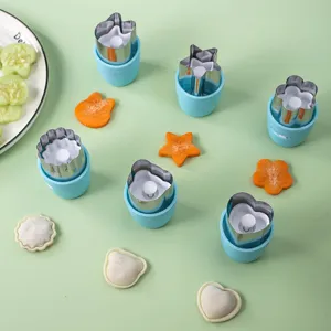 Set 2 in 1 Pressa in Acciaio Inossidabile Ravioli Biscotti Stampi Tagliaverdure