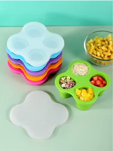 Siliconen babyvoeding container met deksel opvouwbaar snack fruit opslag ijsblokjesvorm