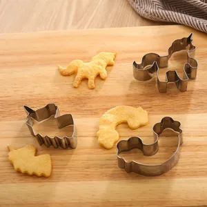 Stainless steel unicorn and rainbow cookie cutters baking mold set for DIY pastry tools