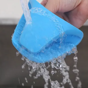 Blue silicone heat insulating glove mini oven mitt for baking kitchen cooking protection tool