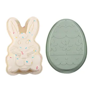 Easter Bunny And Dinosaur Egg Silicone Cake Mold High Temperature Resistant DIY Baking Mold