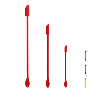 Mini Silicone Spatula And Spoon Set Double Head Baking Jam Jar Scraper Long Handle Kitchen Baking Tool Sets