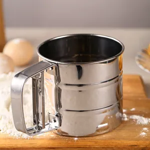 Edelstahl Mehlsieb Handheld Halbautomatisch Becher Typ Pulver Filter Backwerkzeug Modern Minimalistisch Küchenhelfer