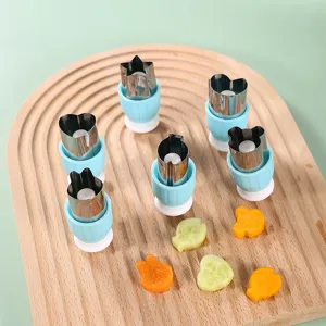 Edelstahl Gemüse Obst Cutter Keksform Set Cartoon Form Baby Nahrung Backen Werkzeug