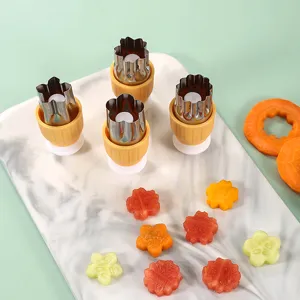 Moldes cortadores de frutas y verduras de acero inoxidable tipo push formas de flores