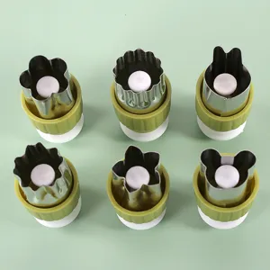 Edelstahl Gemuese und Obst Ausstecher Set, Pressdesign fuer Heimbacken und Kinder.