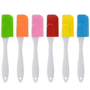 Buntes Mini Silikon Spatel Set, flexibles Backwerkzeug zum Verteilen von Kuchencreme und Butter.