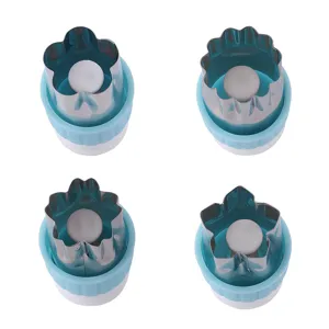 Set de cortador de verduras y frutas de acero inoxidable utensilio de cocina 4 piezas