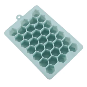 Silikon Eiswuerfelbehalter Form Waben 33 Gitter fur Kuche DIY Heimgebrauch hellblau