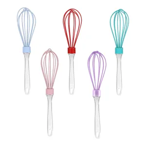 Manueller Silikonbeschichteter Edelstahl Drahtschneebesen Küche Backwerkzeug Eierschläger Handheld Crememischer Kochgerät